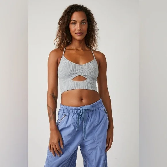 NWT Free People Movement Free Throw Strappy Back Cutout Gray XL - Picture 2 of 11